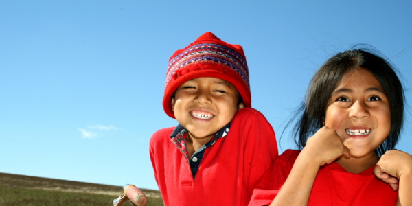 two kids smiling
